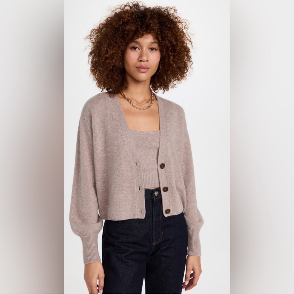 Reformation Taupe Cardigan Sweater and Tank
